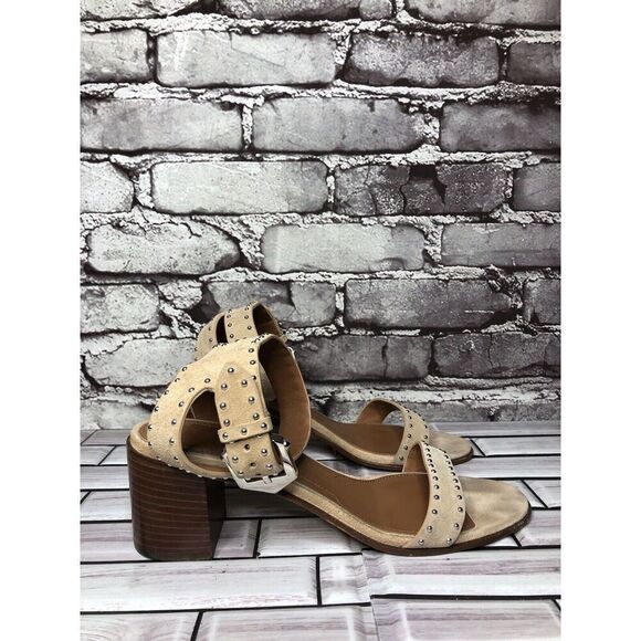 Givenchy Beige Suede Leather Elegant Heel Studded Sandals Women sz 38EU/7.5M US - Picture 3 of 16